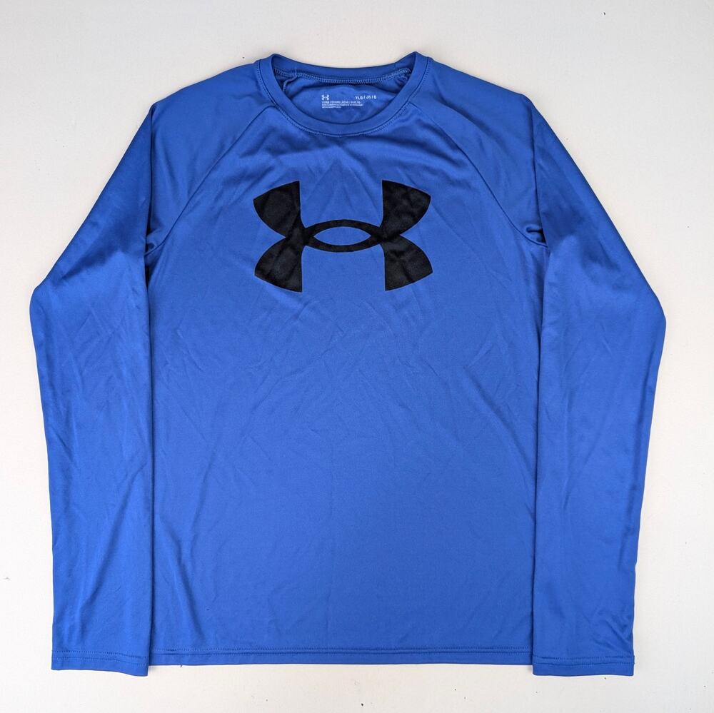 Under Armour Boys Large Blue Long Sleeve Athletic Shirt